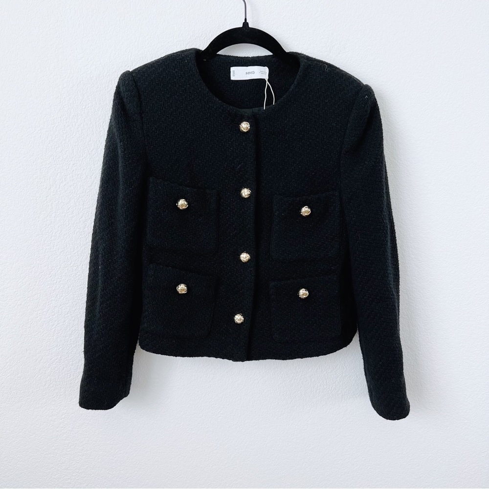 Mango Tweed Cropped Jacket